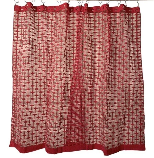 Vintage 60's/70's Open Weave Psychedelic Fuchsia Pink Curtains
