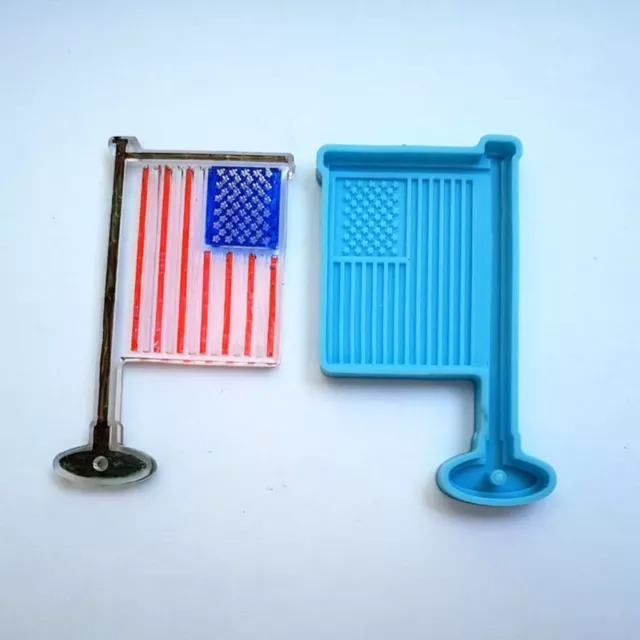 US Independence Day Flag Keychain Epoxy Resin Mold with Hole Pendant Mold