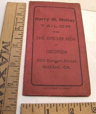 ANTIQUE 1905 FOLDING MAP GEORGIA ADVERTISING HARRY McKAY MACON CLOTHING TAILOR 2