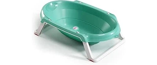 HomCom Vaschetta Bagnetto Per Neonati Pieghevole, Bianco E Rosa, 89x53