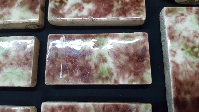 Lot of 45 Reclaimed Multi Colored 6" & 3" Ceramic Fireplace Tiles 6
