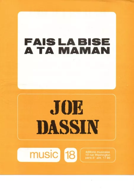 Partition chant piano acc gt GF 19571 - Joe DASSIN - Fais la bise à ta maman