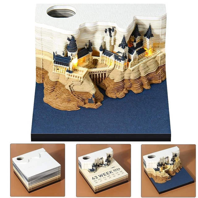 PAPER CARVING 2024 Calendar Memo Pad with Led Lights Desk Calendar £20.