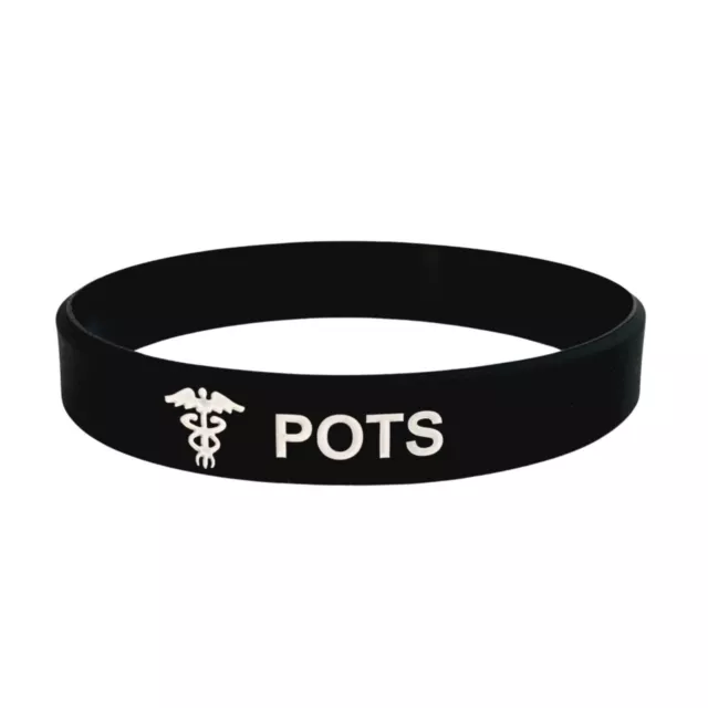 POTS Medical Alert Wristband ID Band Silicone Adult Bracelet UK
