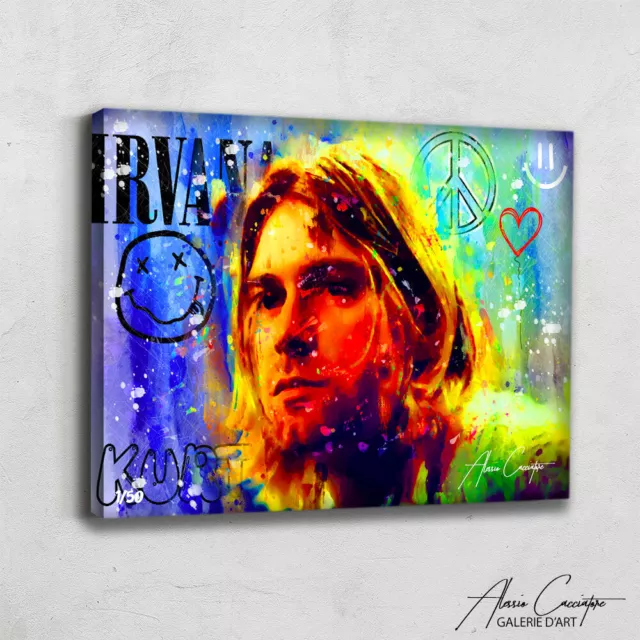 Kurt Cobain Musica Stampa Su Tela Poster Pittura Pop Art Disegno Astratto Quadro