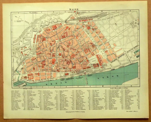 Alter Stadtplan von 1898: "MAINZ"