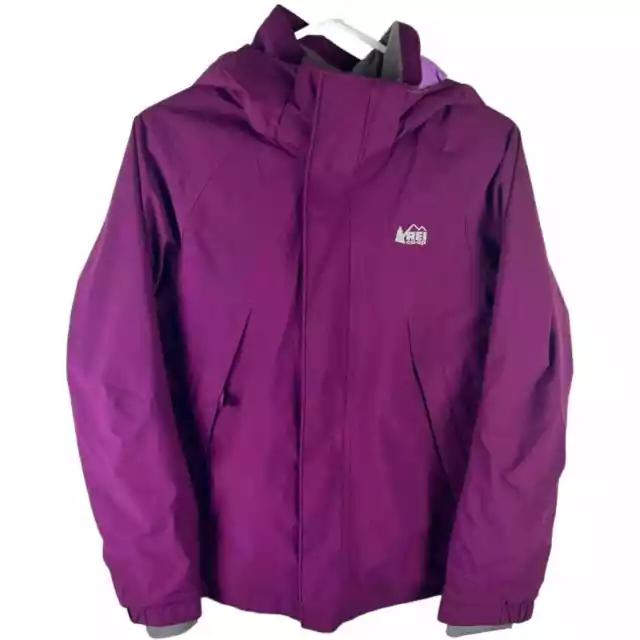 REI CO-OP KIDS’ Jacket Full Zip Removable Hood Fleece Lined Coat sz L ...