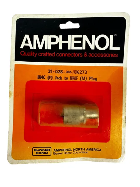 Amphenol 31-28 BNC Female to UHF Male UG 273/U Adapter NOS