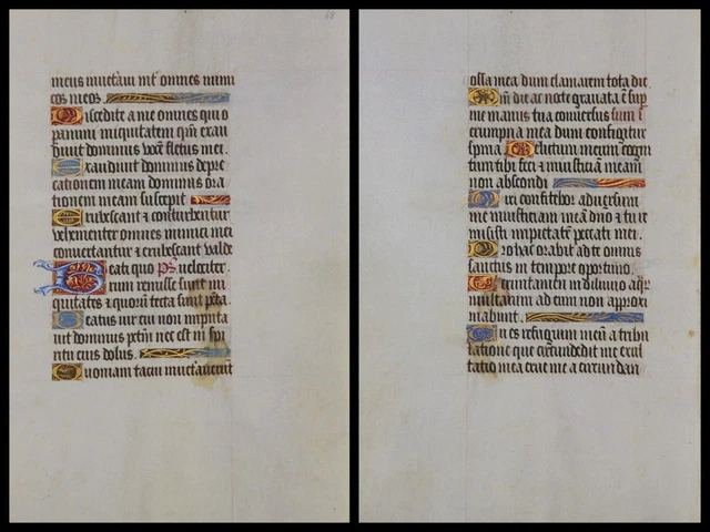 Illuminierte Grafia Su Pergamena Foglia Di Uno Miniatura Um 1500 (049)