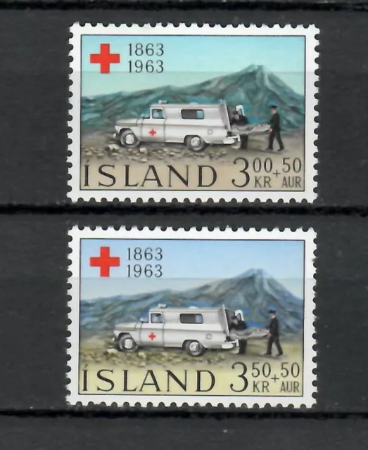 s34131 ISLAND ICELAND ISLANDA MNH 1963 Red Cross 2v