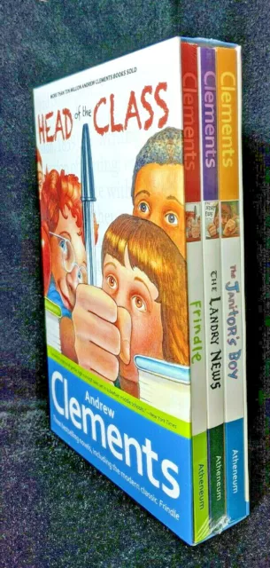 NEUF coffret tête de classe Andrew Clements garçon concierge Frindle Landry News 3