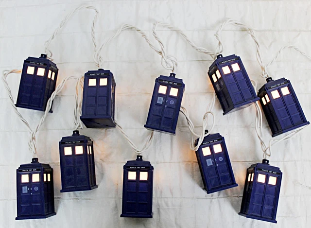 Rabbit Tanaka Doctor Who Tardis String Lights Police Call Box Plug In 8.7 Ft