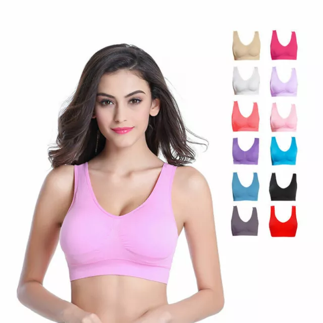 3 PACK Womens Ladies Sports Sleep Comfort Bras Full Cup Non-Wired