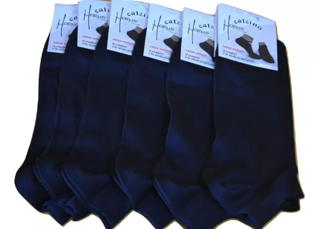6 paia di calzini mini calze fantasmini cotone filo di scozia uomo donna art 411