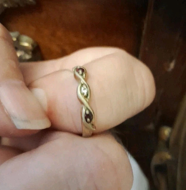 Bague Moderniste Or Et Argent Avec Aigue-marine - Taille 50, Poinçon D'orfèvre, Occasion
