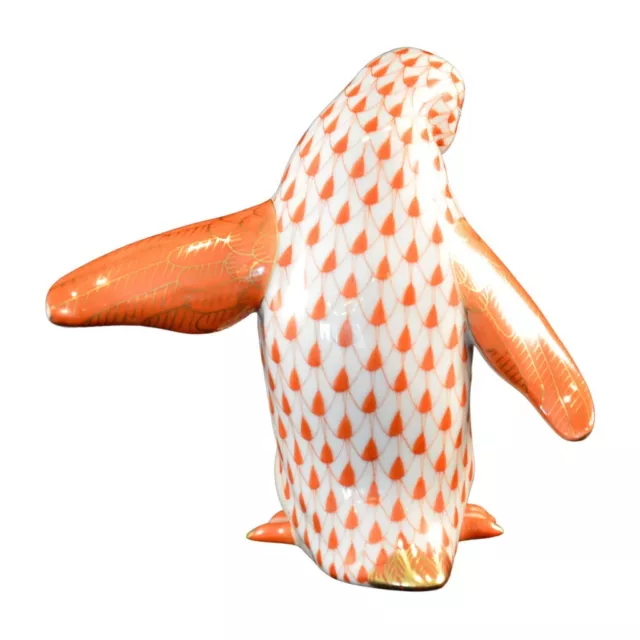 Herend Guild, Mother Penguin Porcelain Figurine, Rust, Flawless 3