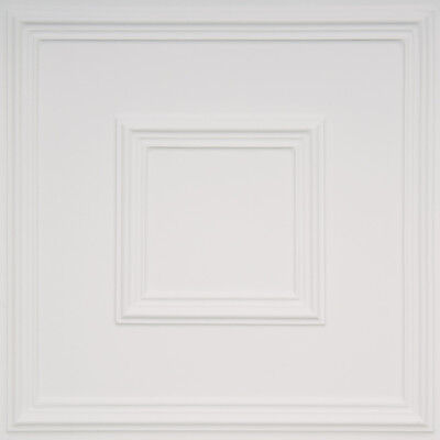 # 208 - White Matt 2'x2' PVC Faux Tin Decorative Ceiling Tile Glue Up/Grid