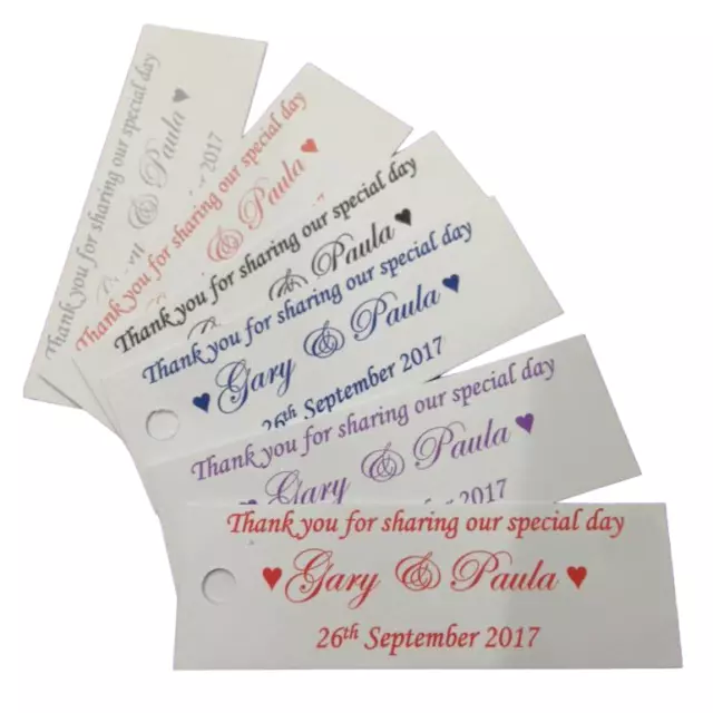 Personalised Wedding Favour Tags  Thank you Christening Gift Labels