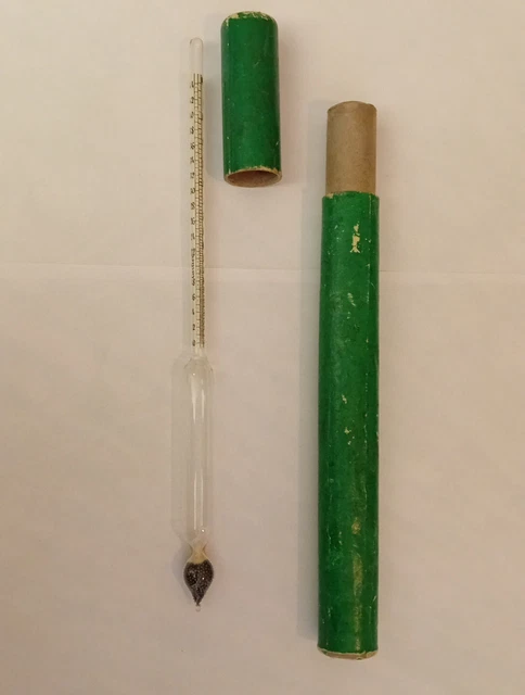 Alcoomètre Hydromètre En Verre Pour Distiller - 0 Mètre, Avec Support Plastique, Neuf