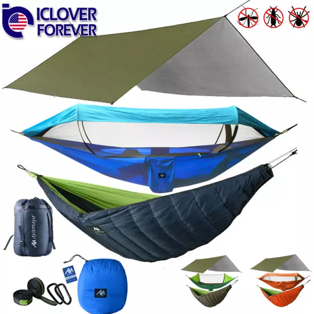 Camping Hammock With Mosquito Net / Under Quilt Blanke/& Rainfly Cover Tarp Fall