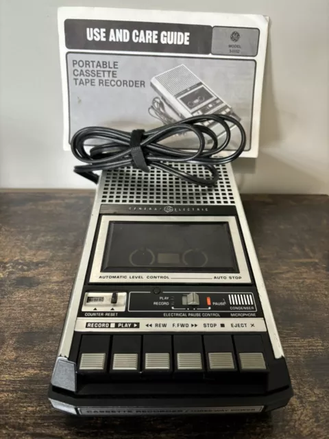 Vintage Ge General Electric 3-5152A Cassette Tape Recorder Player Works