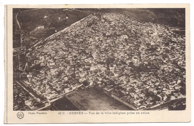 meknès , vue de la ville indigène prise en avion
