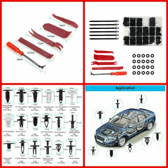 446PCS Fender Door Hood Bumper Clips Body Retainer Assortment&Removal Tool USA