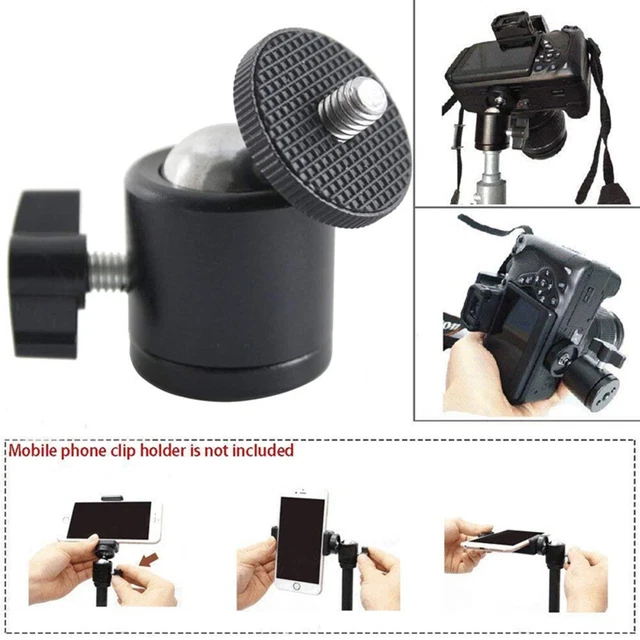LED Flash Light Clip Durable 1/4 Screw For Holder Camera Head Ball Tripod