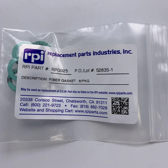 Midmark - Ritter M7 M9 M11 Heater Mounting Fiber Gasket 7/16 Rpg925 Oem# H98137