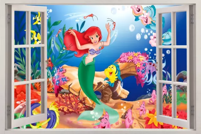 The Little Mermaid Ariel 3D Window Decal Wall Sticker Art Mural Disney FS