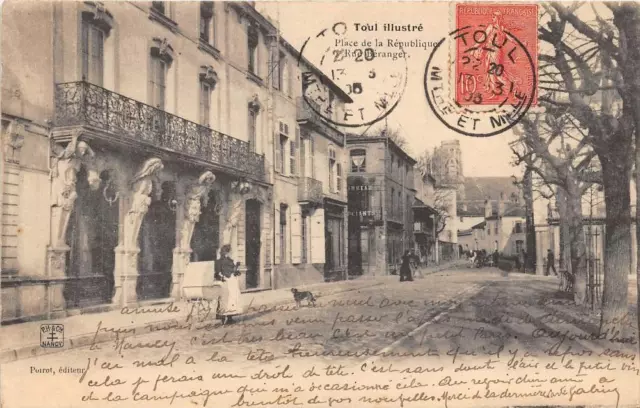 Cpa 54 Toul Place De La Republique Rue Beranger