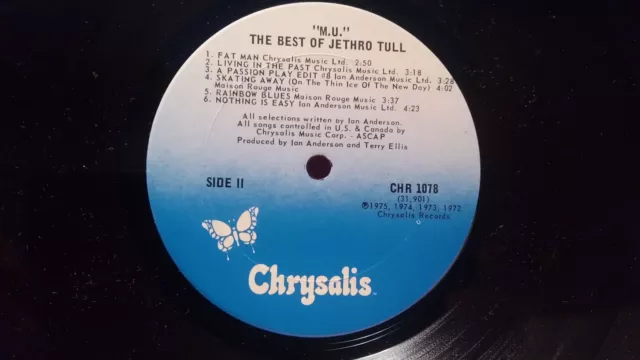 Jethro Tull Mu The Best Of Jethro Tull Vinyl Lp Chrysalis 2