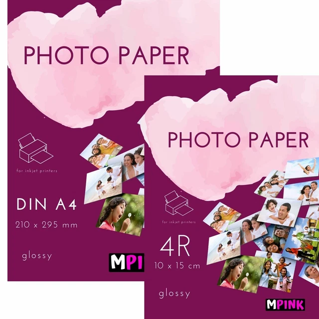 Druckerpapier A4 Fotopapier A4 Glänzend MR.R Fotopapier A4 200g/m² 100 Blatt - Hochglanz Für Tintenstrahldrucker Canon Selphy Cp1300 Fotopapier Photo Paper A4