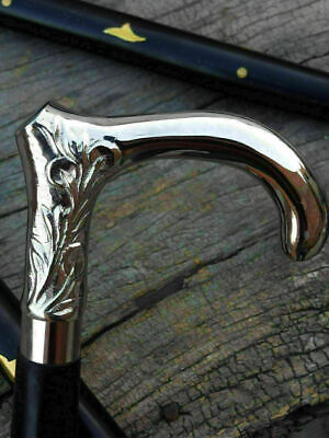Collectible Brass wooden inlaid Designer Handle Walking Stick cane Gift