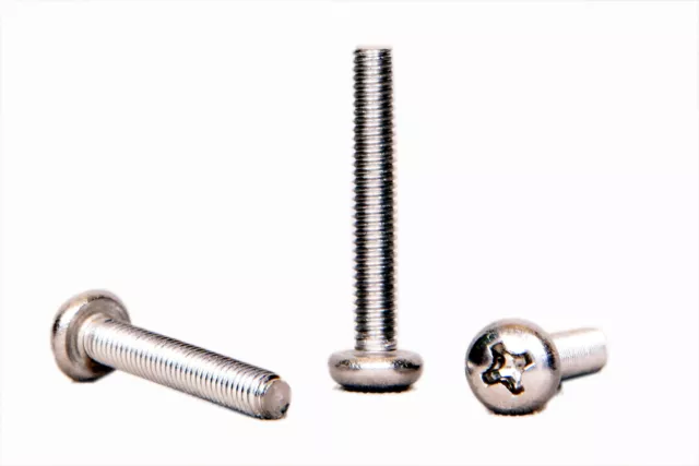 M4 M5 M6 Phillips PAN Head Machine Screws Bolts A2 304 Stainless Steel DIN -7985