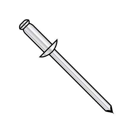 ZORO SELECT ADA56 Blind Rivet, Domed Head, 5/32 in Dia., .550 in L, Aluminum