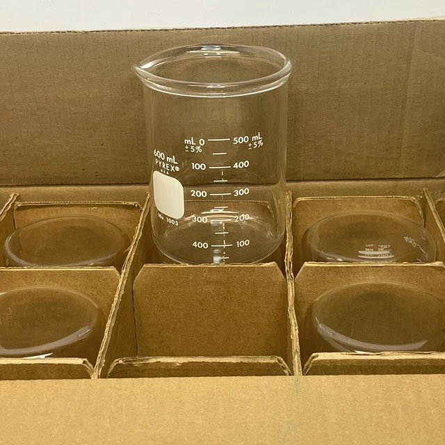 Vintage Pyrex 1003-600 Graduated Beaker 600mL Heavy Duty 6/PER CASE