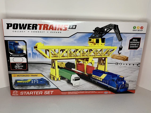 POWER TRAINS 2.0 Starter Set Loader Crane Gantry Motorized Train 23 Pcs New 24.53 PicClick UK
