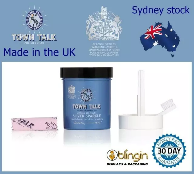 Town Talk Silver Sparkle Dip solution Jewellery Cleaner 225ml Since 1895