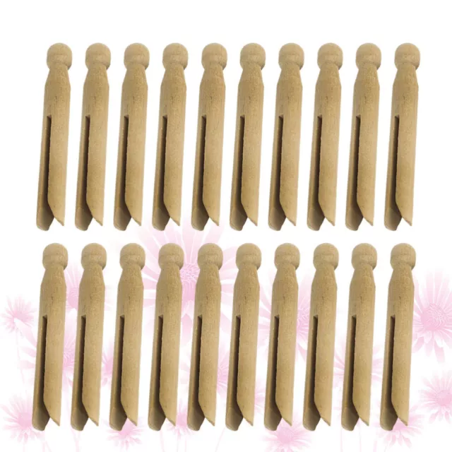 20 Pcs Bambus Baby Fotoklammern Holz Winddichte Wäscheklammer