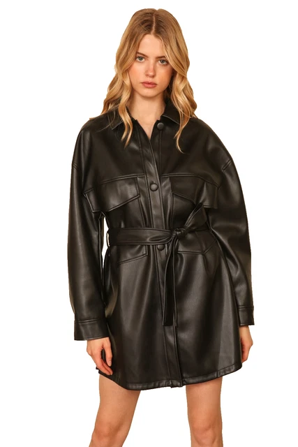 Zara Black Leather Dress With Belt FOR SALE! - PicClick UK Zara Black Leather Dress With Belt FOR SALE! - PicClick UK
