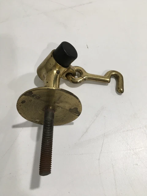 Vintage Brass Door Stop With Hook 3