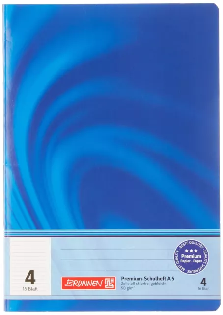 Brunnen 104570402 Exercise Book, A5 Vivendi, 16 Pages, Ruled with a Margin, ruli