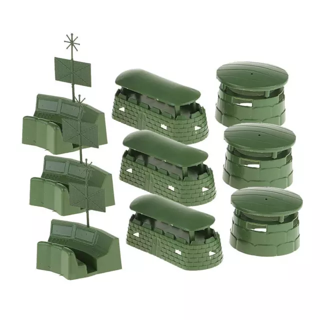 9 Stück Mini Militär Modell Spielzeug Bunker  Modell Set Armee Männer