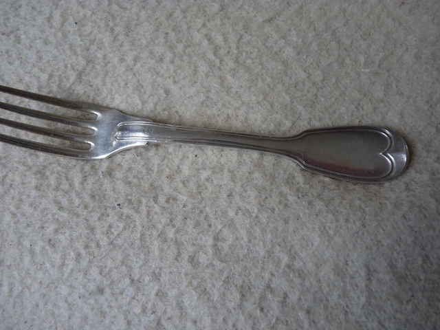 Fourchette plate de service en argent et argent fourré - Louise Antiquités