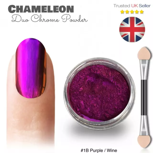 Nail Chameleon Chrome Powder Ultra Multi Colour Shifting Mirror Effect Purple