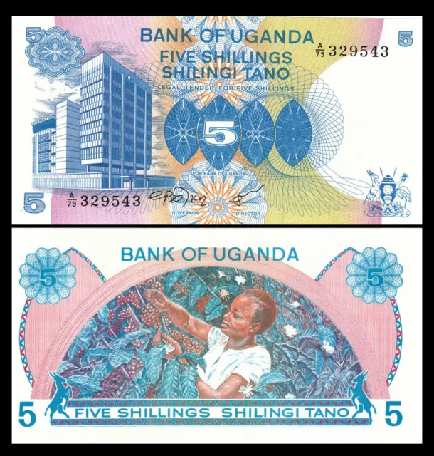 Uganda 5 Shillings 1979 P 10 Unc