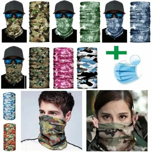 Bandana Camuflaje Mund Nasen Bedeckung Militar Behelfsmaske + Máscara