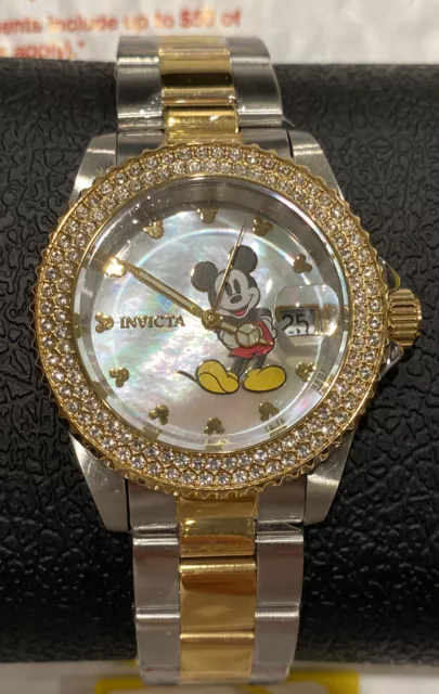 Invicta Womens Watch Mickey Mouse Disney Limited Edition 24752 MOP Dial Two Tone