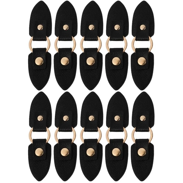 10 Pairs Pu Metal Buckle Coat Closure Buttons Toggles